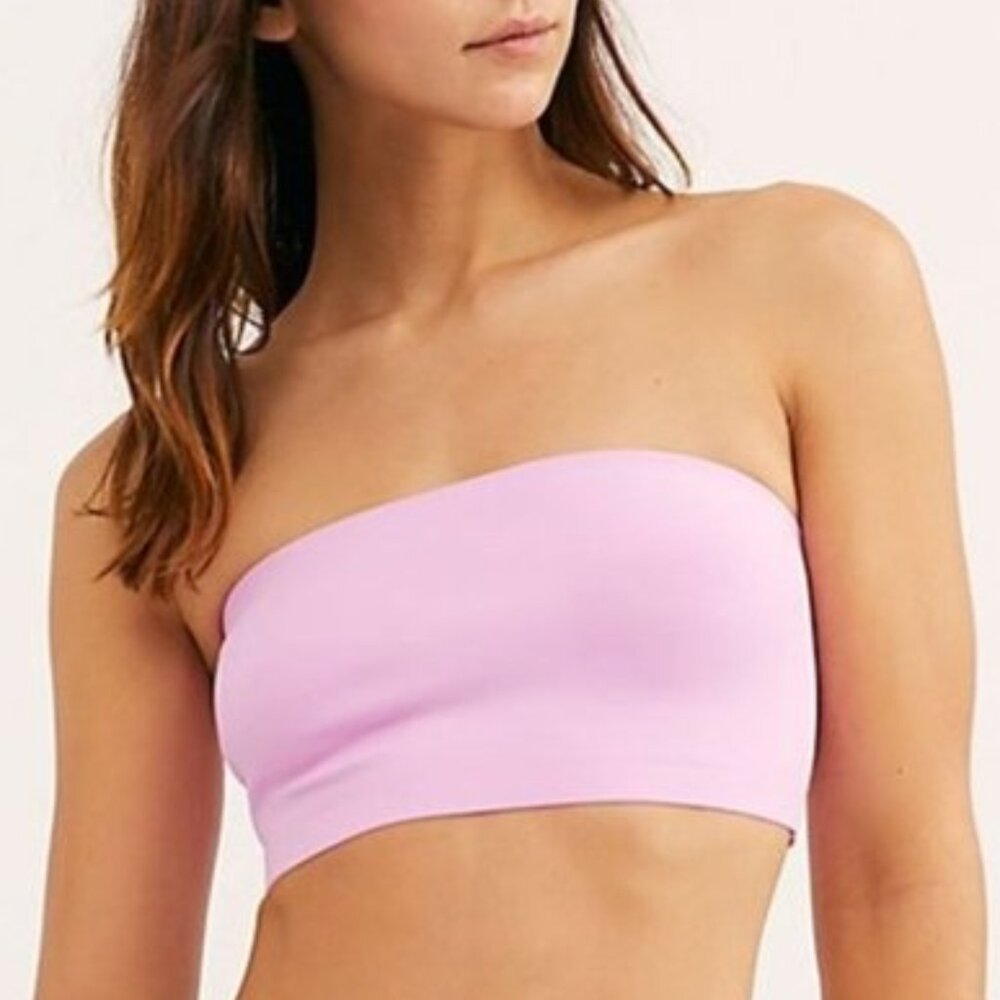 Free People Nina Bandeau Electric Orchid Scuba Strapless Bra Small NEW